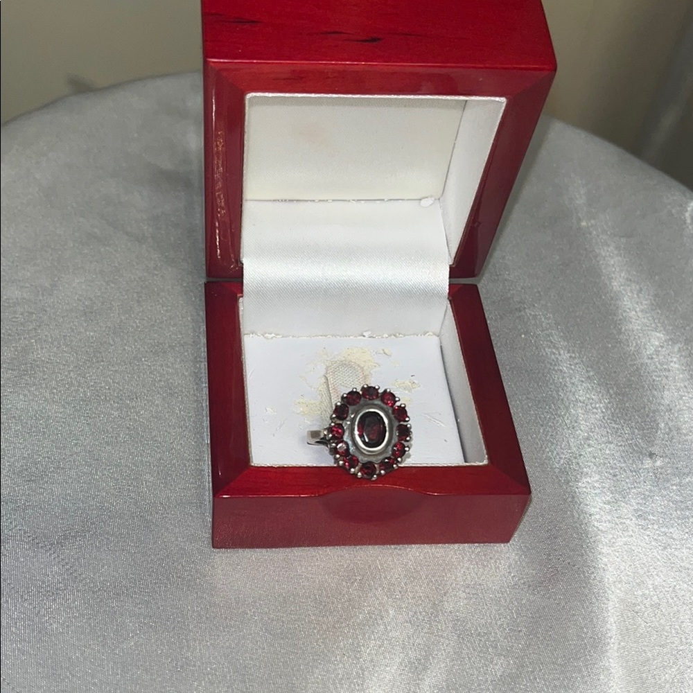 Elegant Silver and Ruby Gemstone Ring